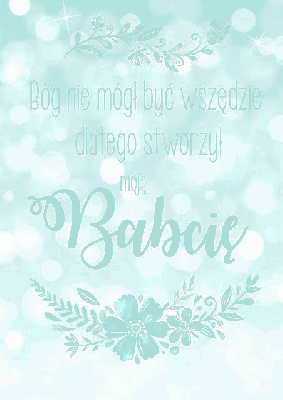 Plakat dla babci z słodkim napisem